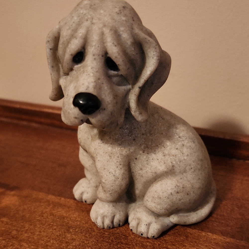 Second Nature Quarry Critters Gray Stone Dog Figurine
